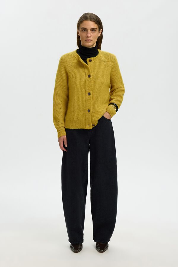 Selected Casaco de malha de l&atilde; e alpaca Dourado