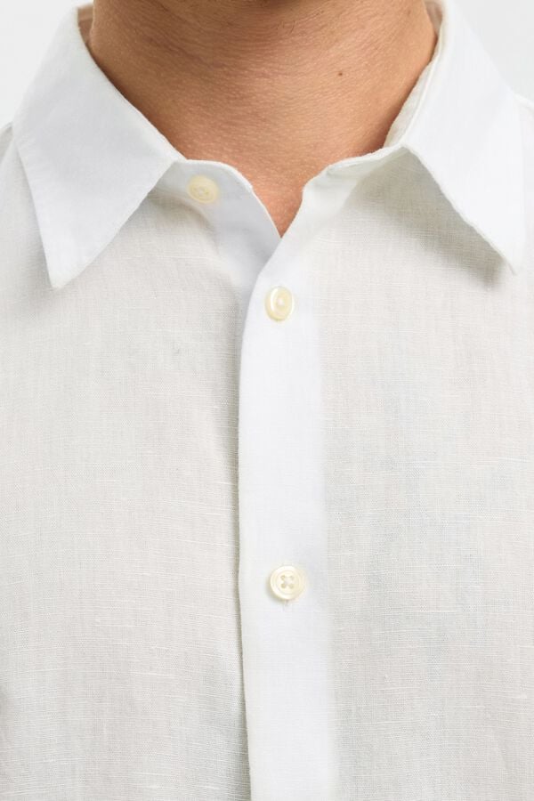 Selected Camisa em mistura de linho Branco