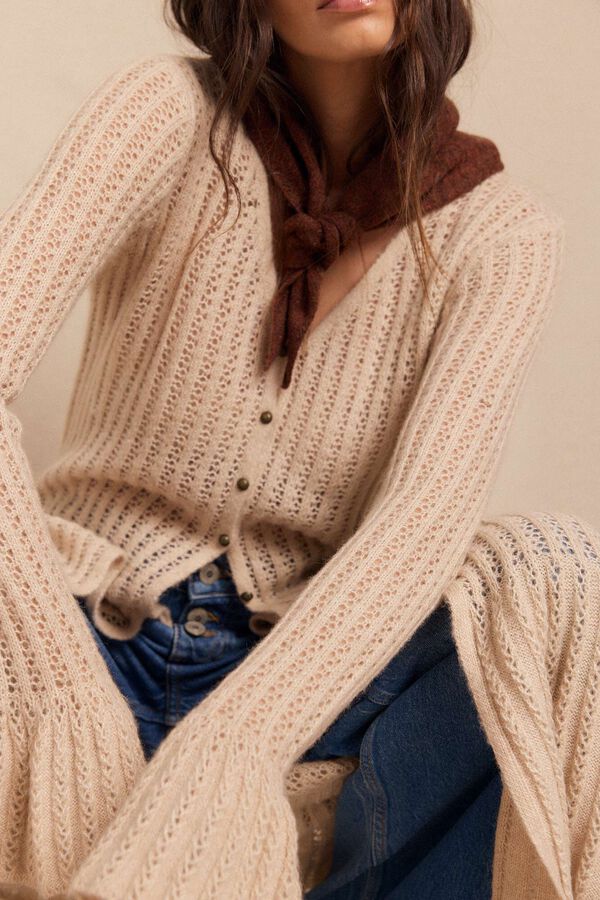 Slowlove Chaqueta larga punto Marfil