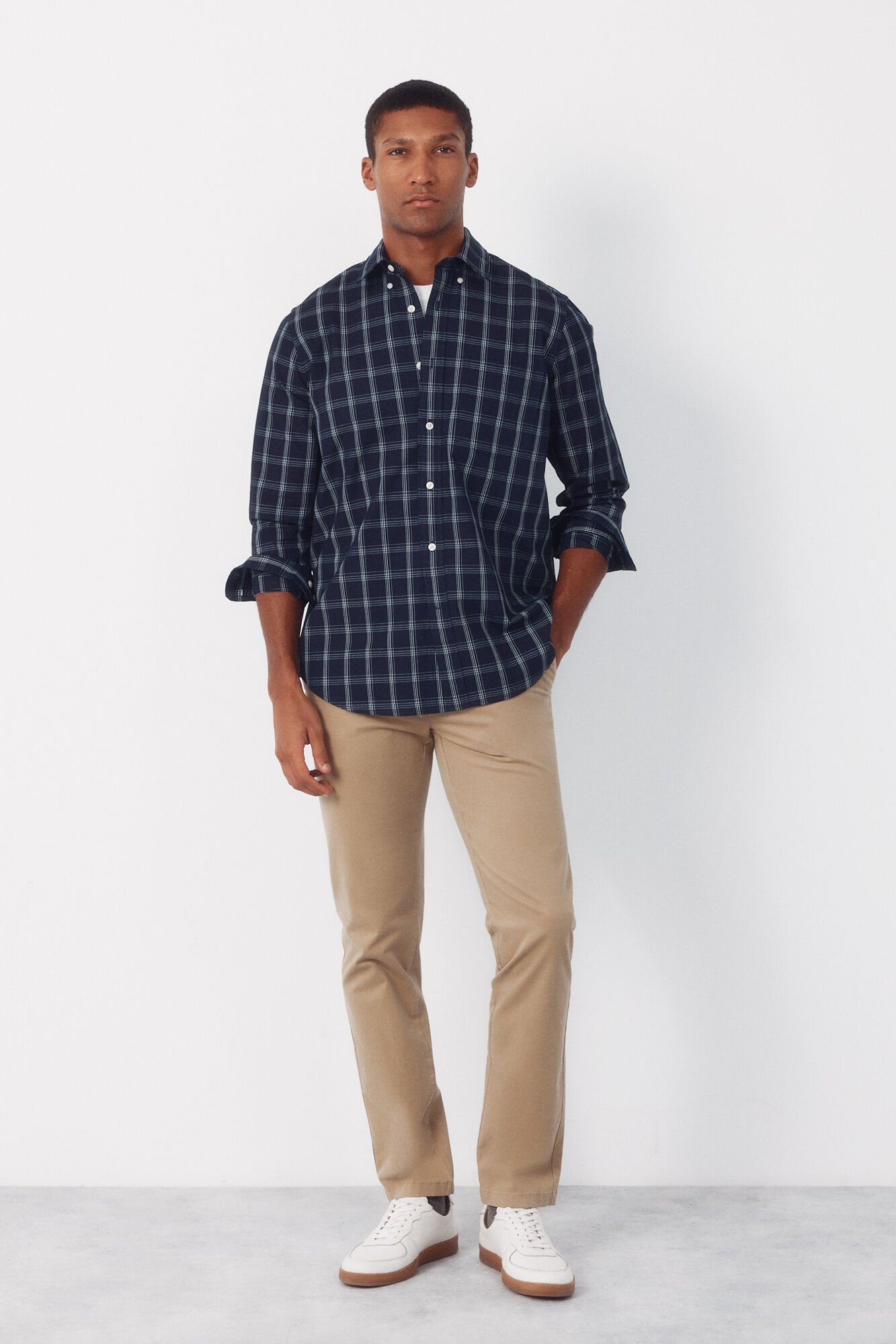 Cortefiel Denim plaid shirt