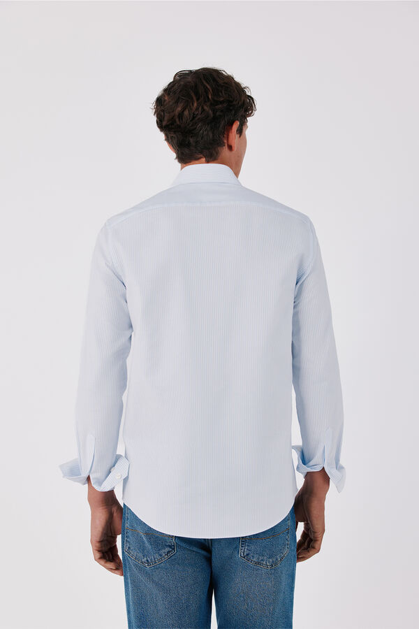 Cortefiel Striped easy-iron dress shirt Blue