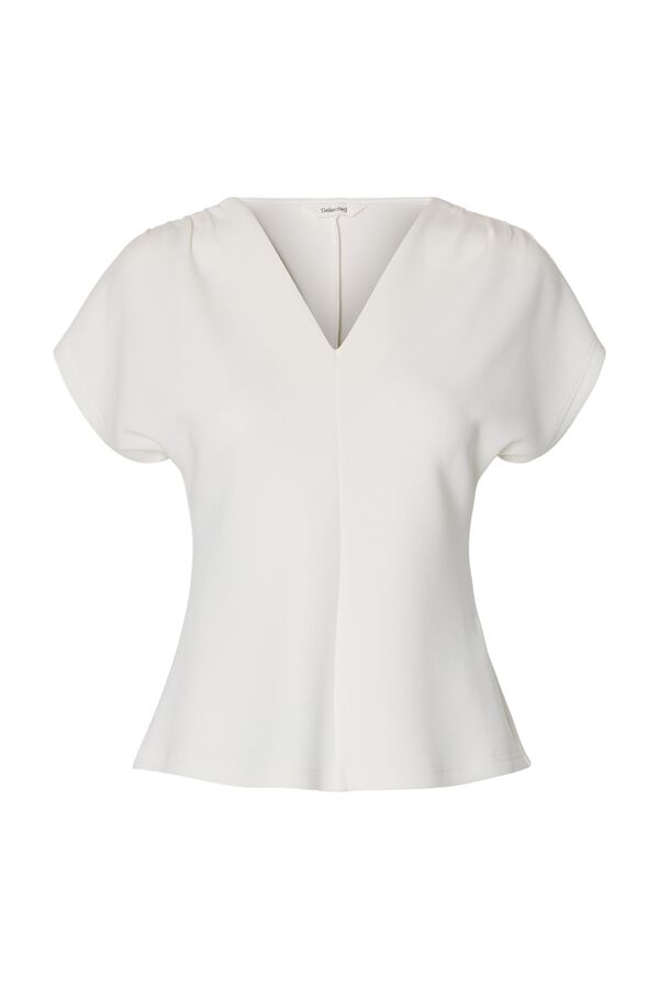 Selected Top com decote em V Branco