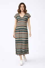 Vila Vestido midi de punto pointelle con viscosa Multicolor
