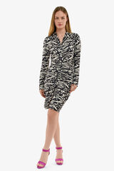 Cuplé Vestido de cintura alta Multicolorido