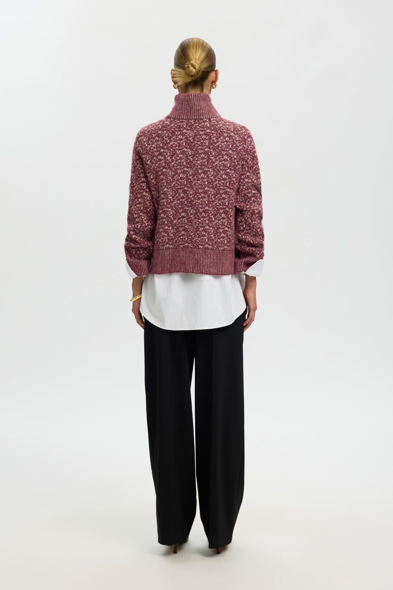 Selected Camisola gola alta em l&atilde; alpaca