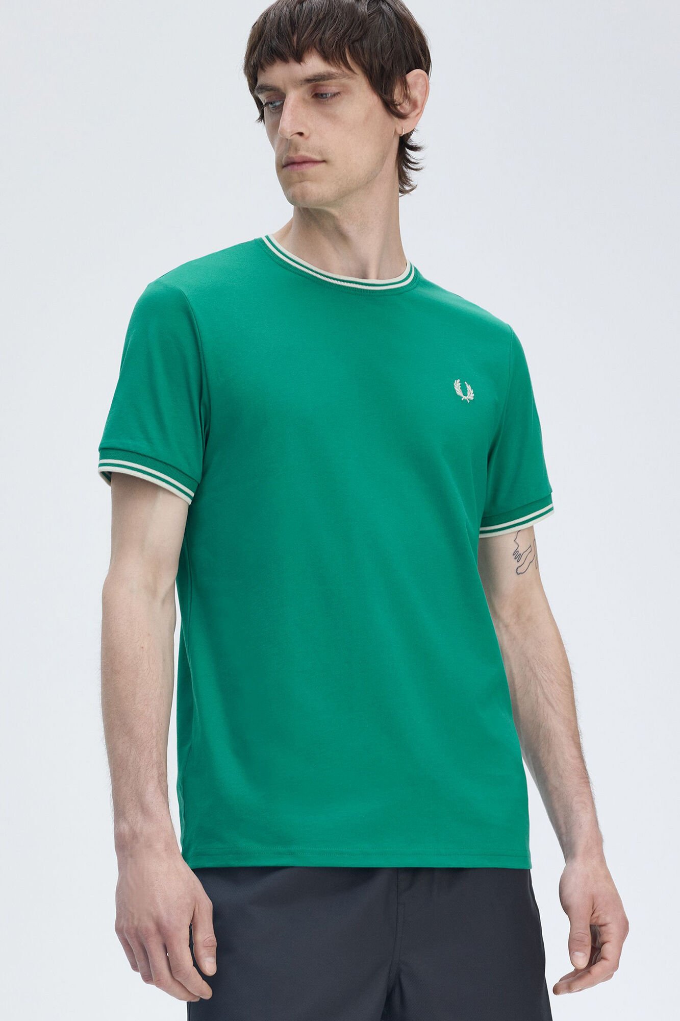 Fred Perry T-shirt masculina de manga curta 