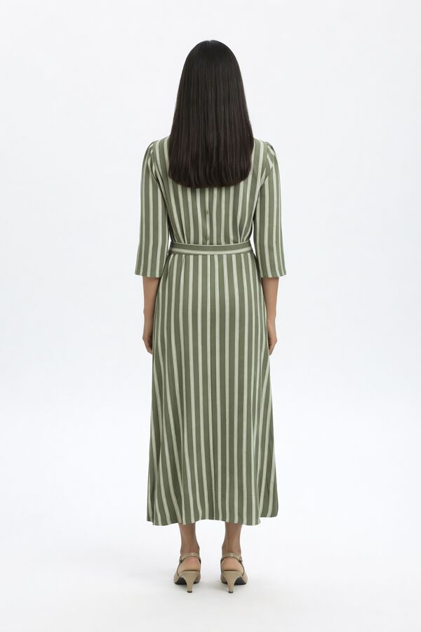 Selected Vestido comprido estampado Verde