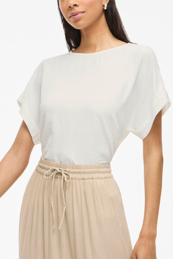 Vila Top de manga curta com gola redonda Branco
