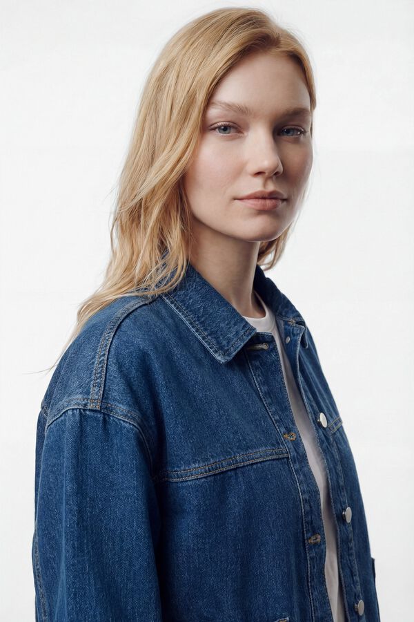 Vila Jaqueta jeans com bolsos Azul