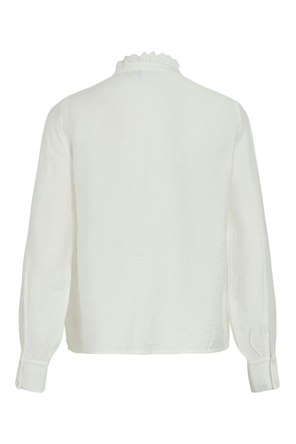 Vila Blusa de manga comprida com bordado inglês Branco