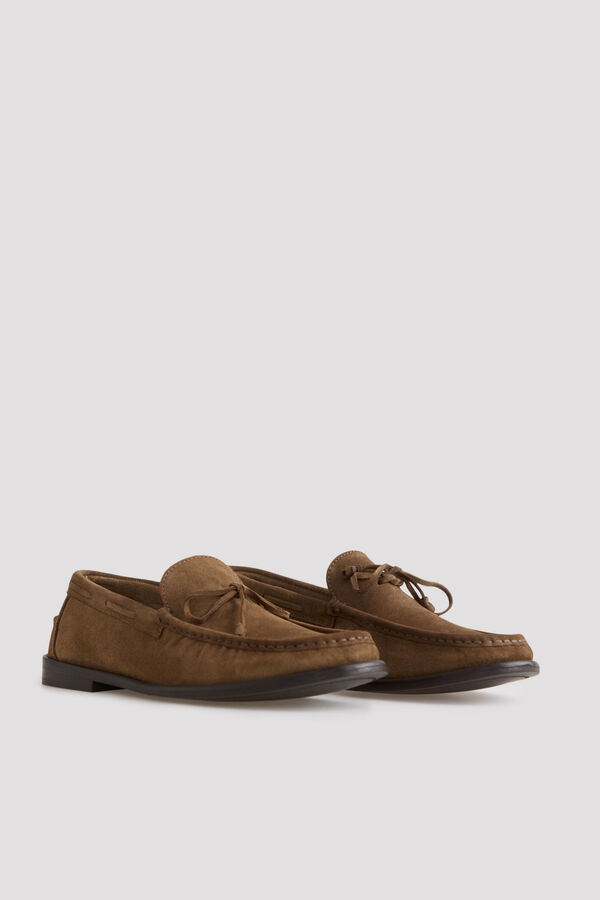 Cortefiel Mocassim em croute com la&ccedil;ada Castanho