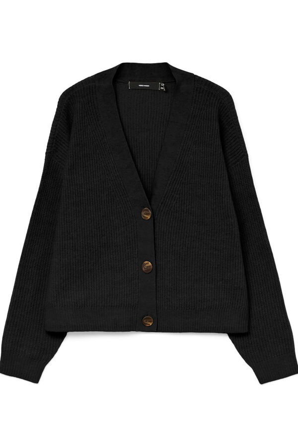 Vero Moda Cárdigan corto de manga larga Negro