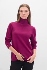 Cortefiel Polo neck jumper Purple