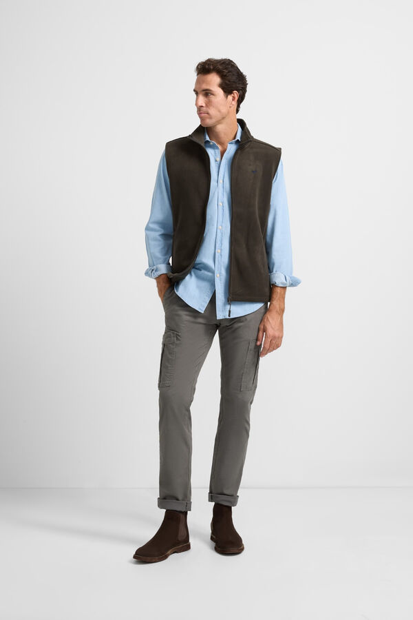 Silbon Chaleco polar Verde oscuro