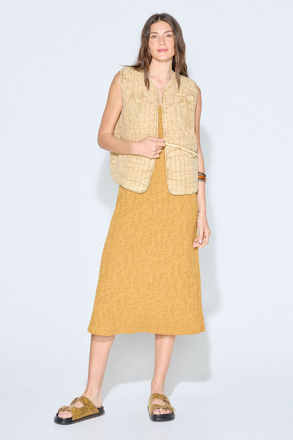 Slowlove Colete acolchoado estampado Tostado