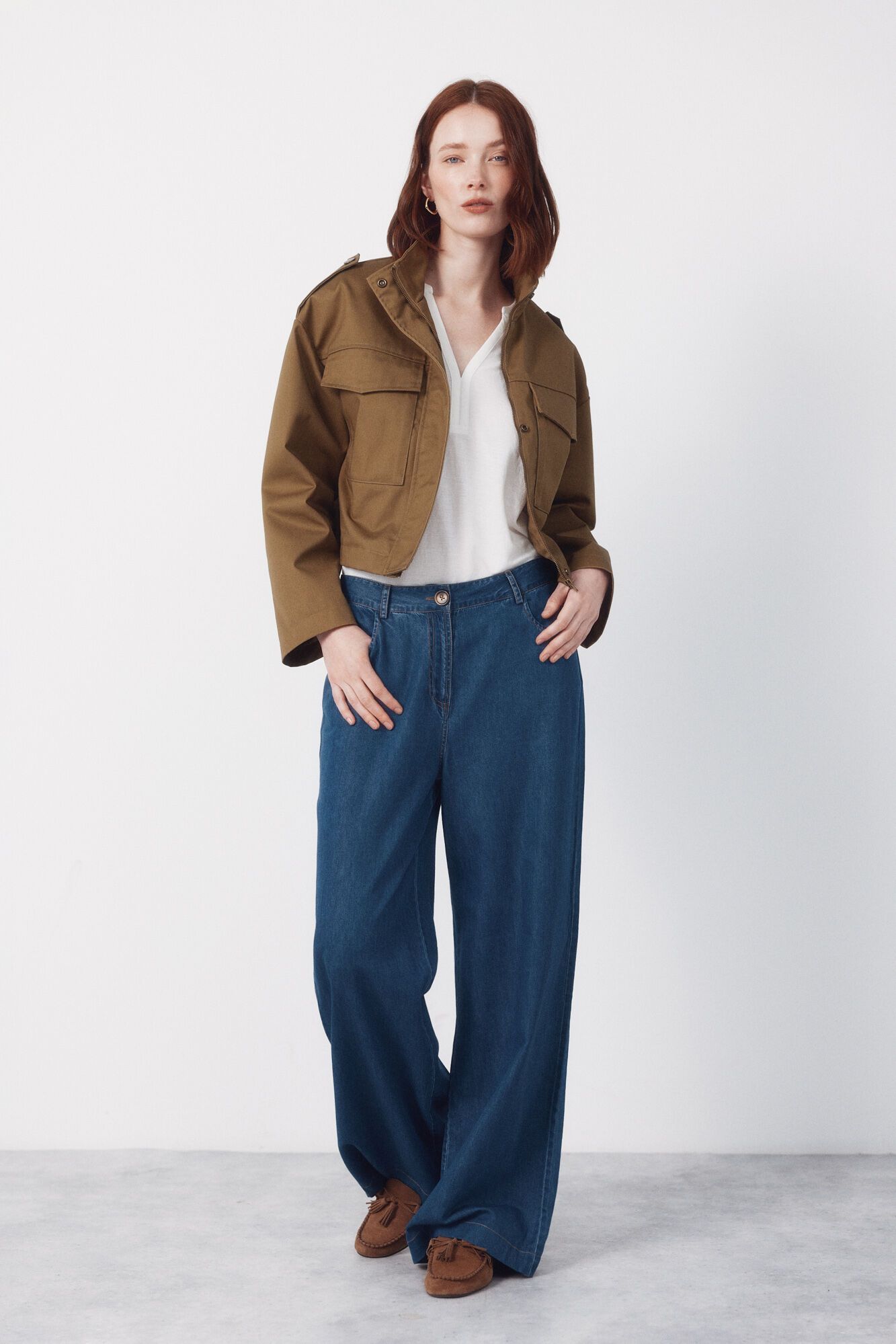 Cortefiel Flounced sleeve t-shirt