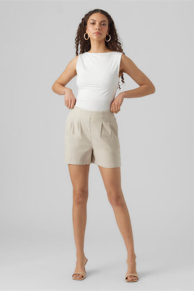 Cortefiel Calções frescos de mulher com cintura elástica Cinzento