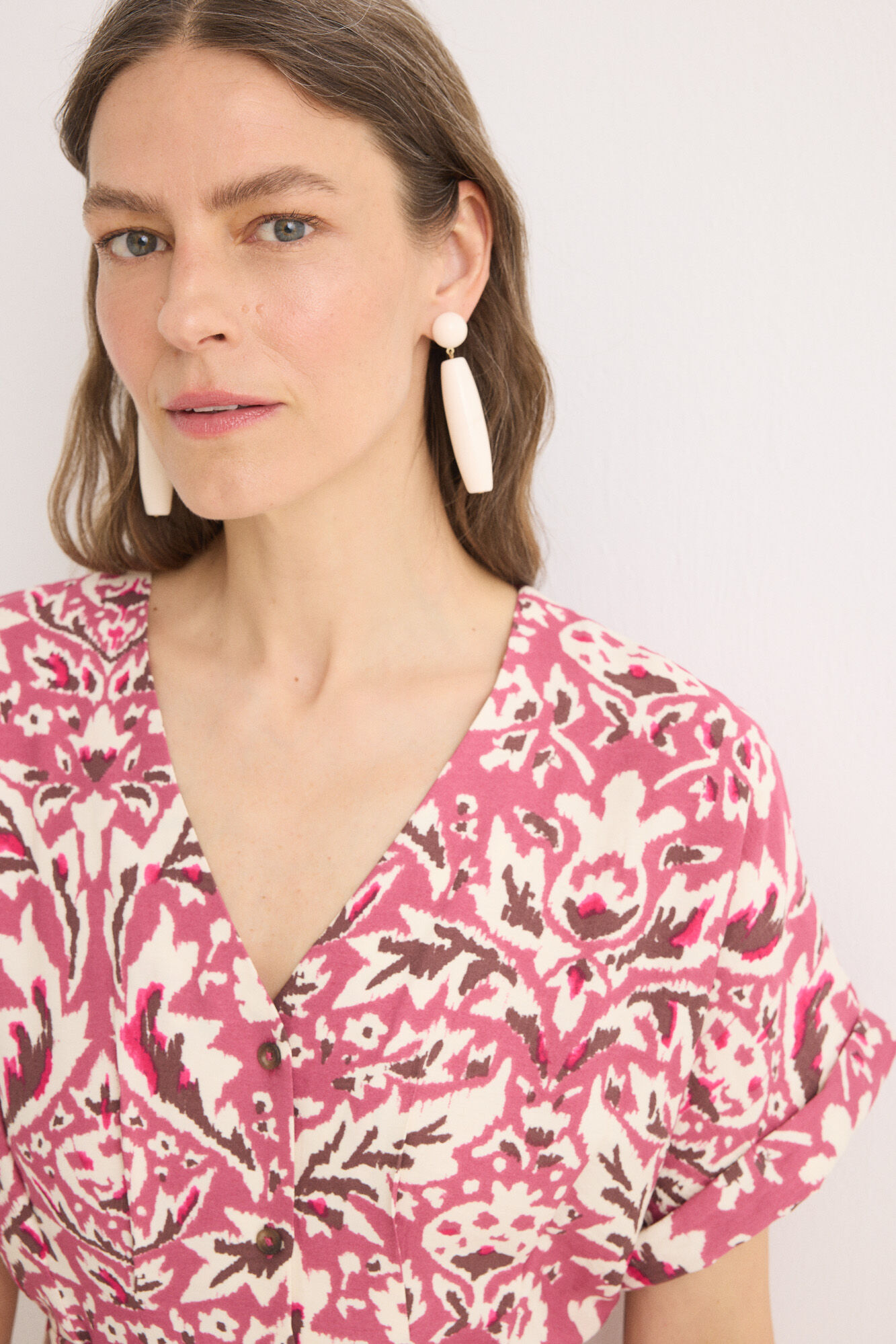 Cortefiel Pleated midi dress