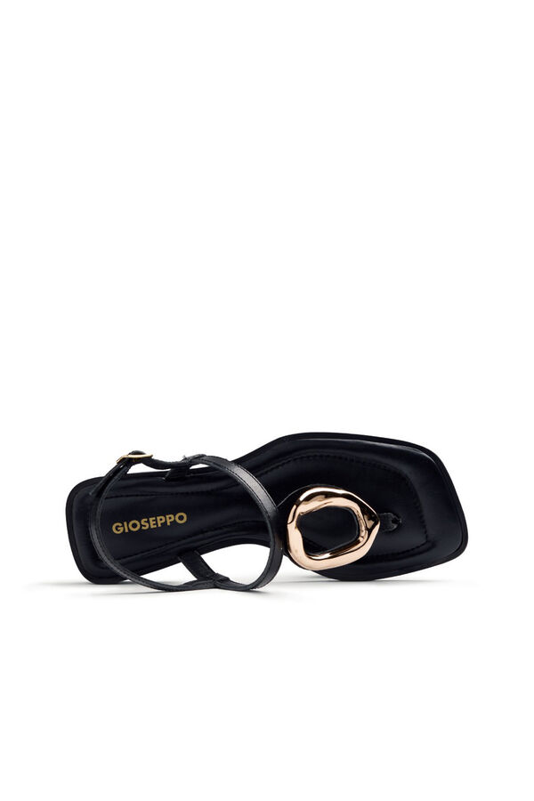 Gioseppo Sand&aacute;lias joia em pele matuu Preto