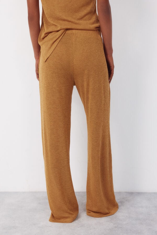 Cortefiel Jersey-knit trousers Gold