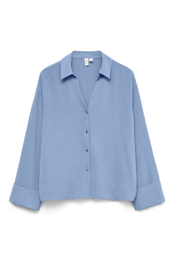 Vero Moda Camisa de manga comprida com botões dourados Azul