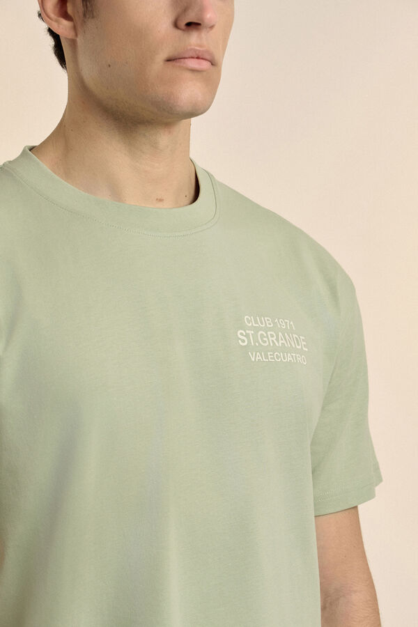 Valecuatro Camiseta com texto grande Verde