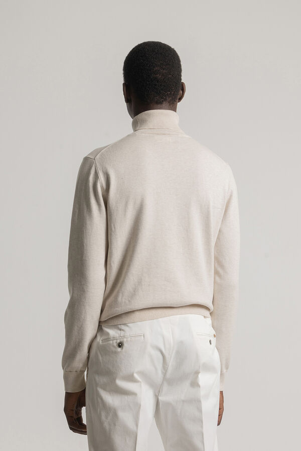 PuroEGO Camisola gola alta algod&atilde;o Ecru