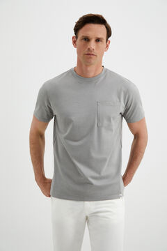 Cortefiel Crew neck T-shirt with pocket  Gray