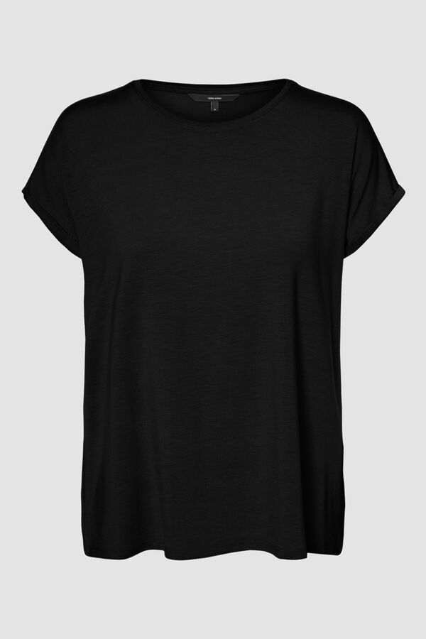 Cortefiel Essential short-sleeved T-shirt Black