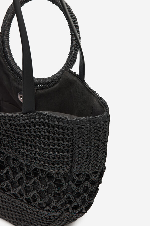 Cortefiel Bolso capazo espigas Negro