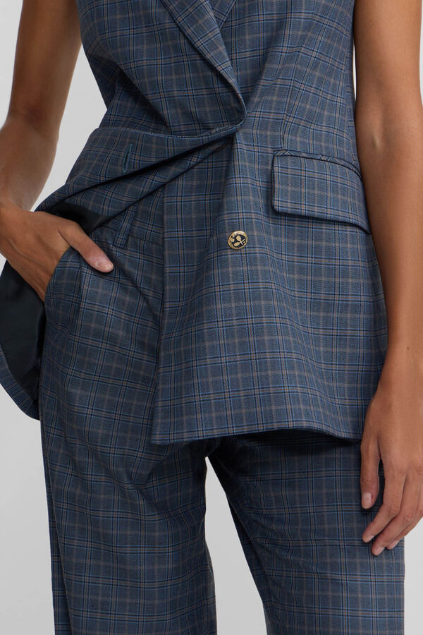 Silbon Checkered dress trouser Blue