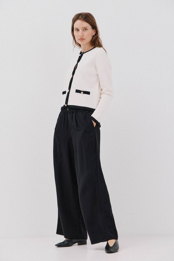 Cortefiel Essential knit cardigan Ivory