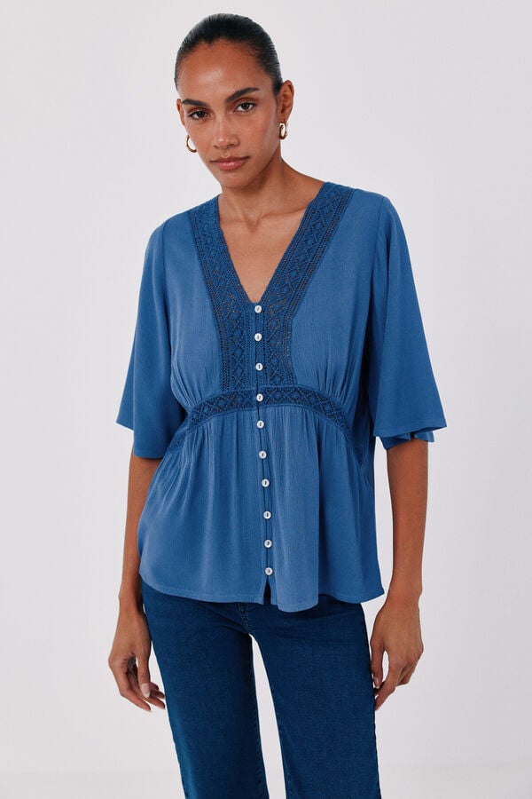 Cortefiel Lace blouse Blue