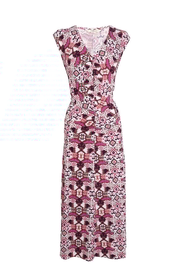 Slowlove Vestido malha estampado franzido Multicolorido
