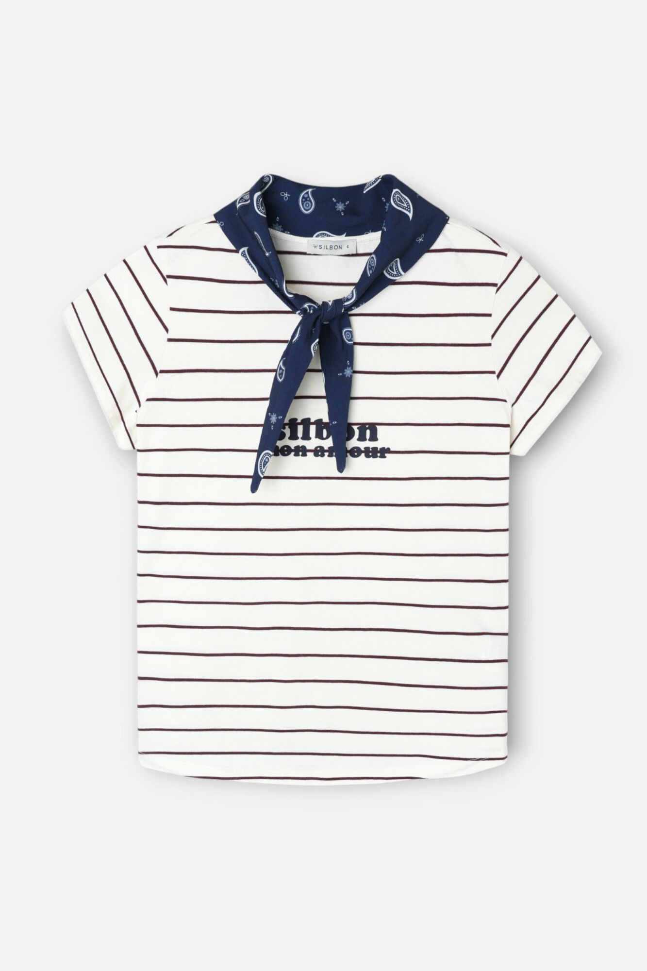Silbon T-shirt mulher com aplica&ccedil;&atilde;o silbon bandana