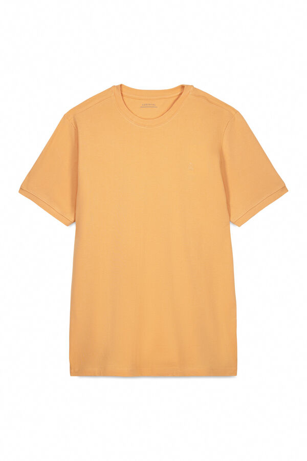 Cortefiel Basic piqué t-shirt Orange