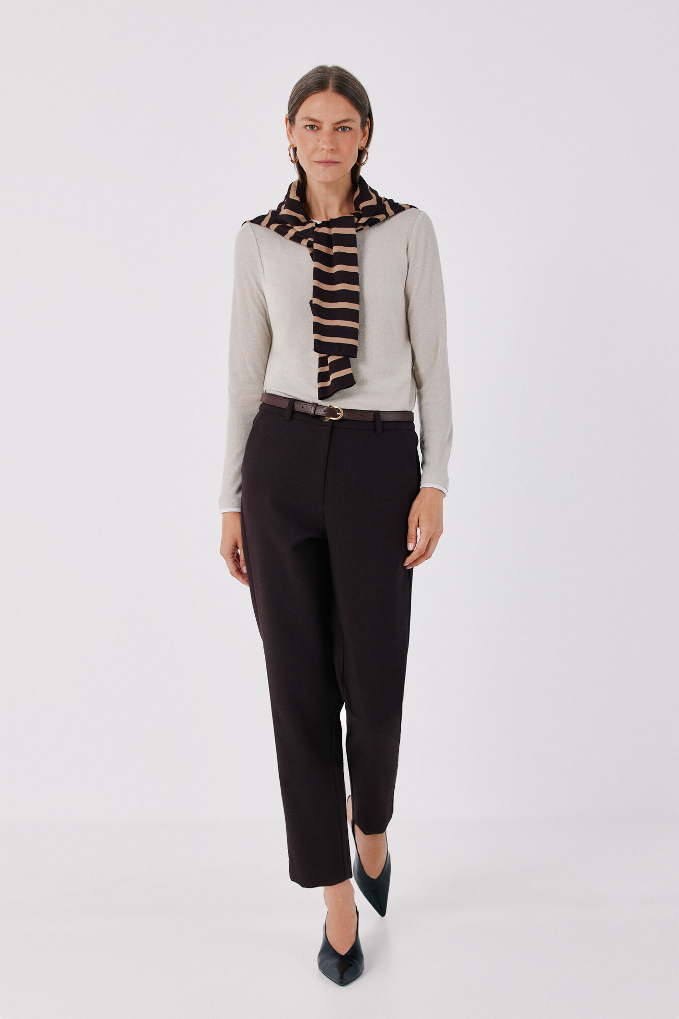 Cortefiel Women's tailored trousers with belt