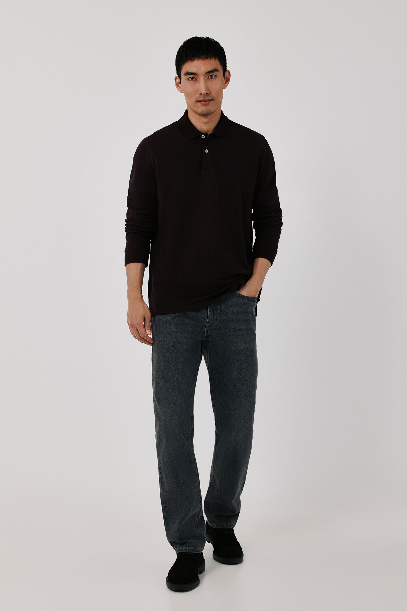Cortefiel Basic long sleeve polo shirt