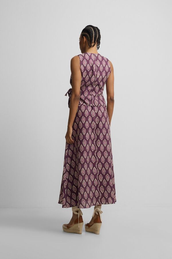 Silbon Long printed skirt Printed red