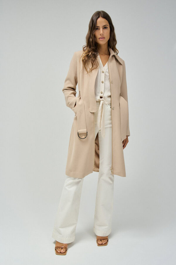 Salsa Jeans Single-breasted trench coat Beige