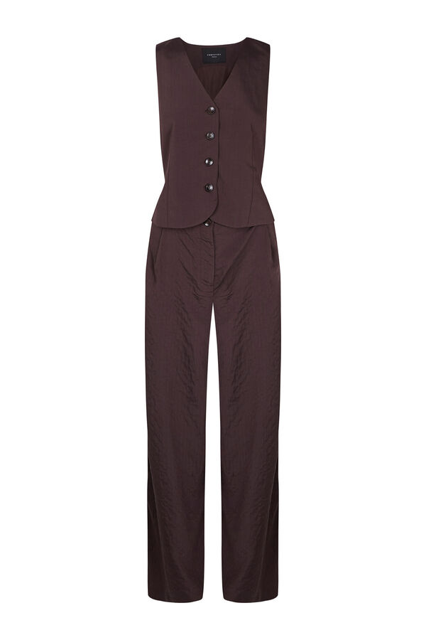 Cortefiel Pinstripe jumpsuit Brown