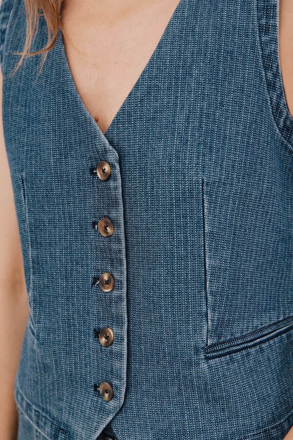Cortefiel denim vest Blue