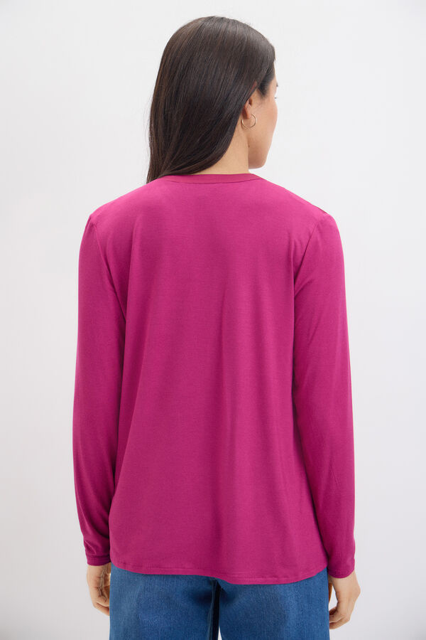 Cortefiel Floaty mandarin collar top Purple