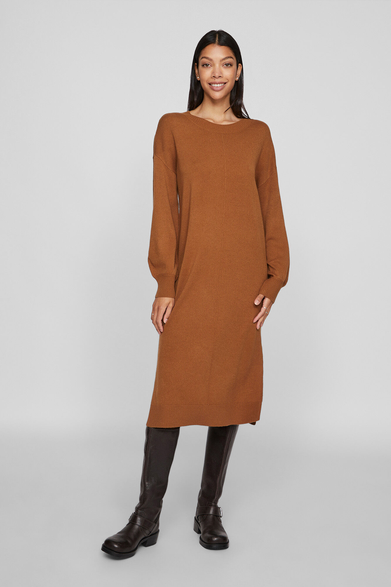 Jersey knit midi dress Women s dresses and jumpsuits Cortefiel
