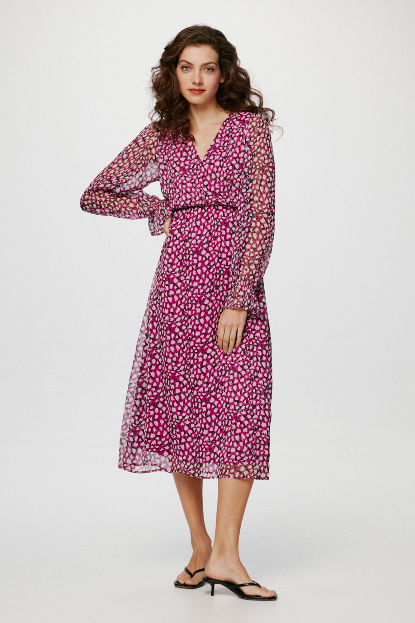 Sheer sleeve dress women's dresses on sale