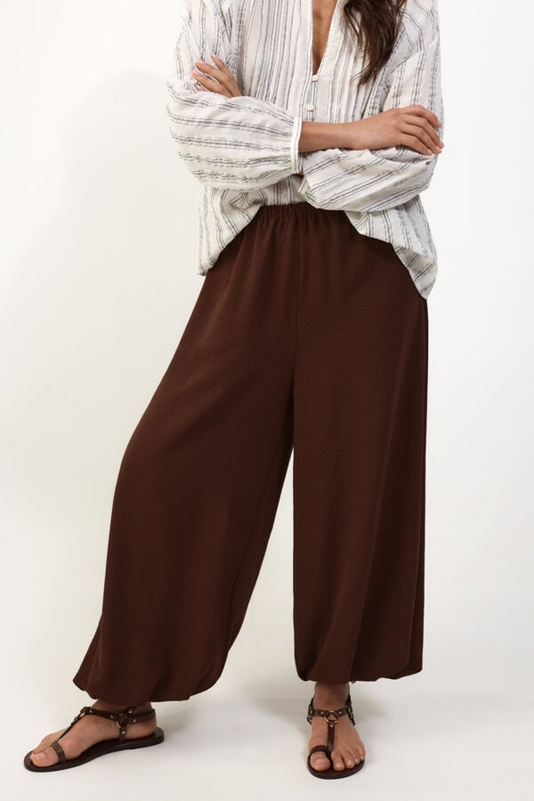 Slowlove Pantal&oacute;n bombacho Marr&oacute;n oscuro