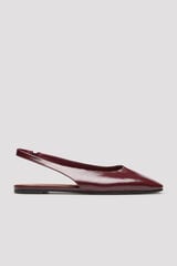 Cortefiel Square toe mule ballet flats Maroon