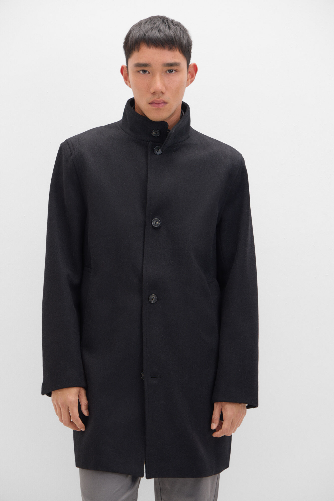 Coat with stand up collar Men s coats Cortefiel