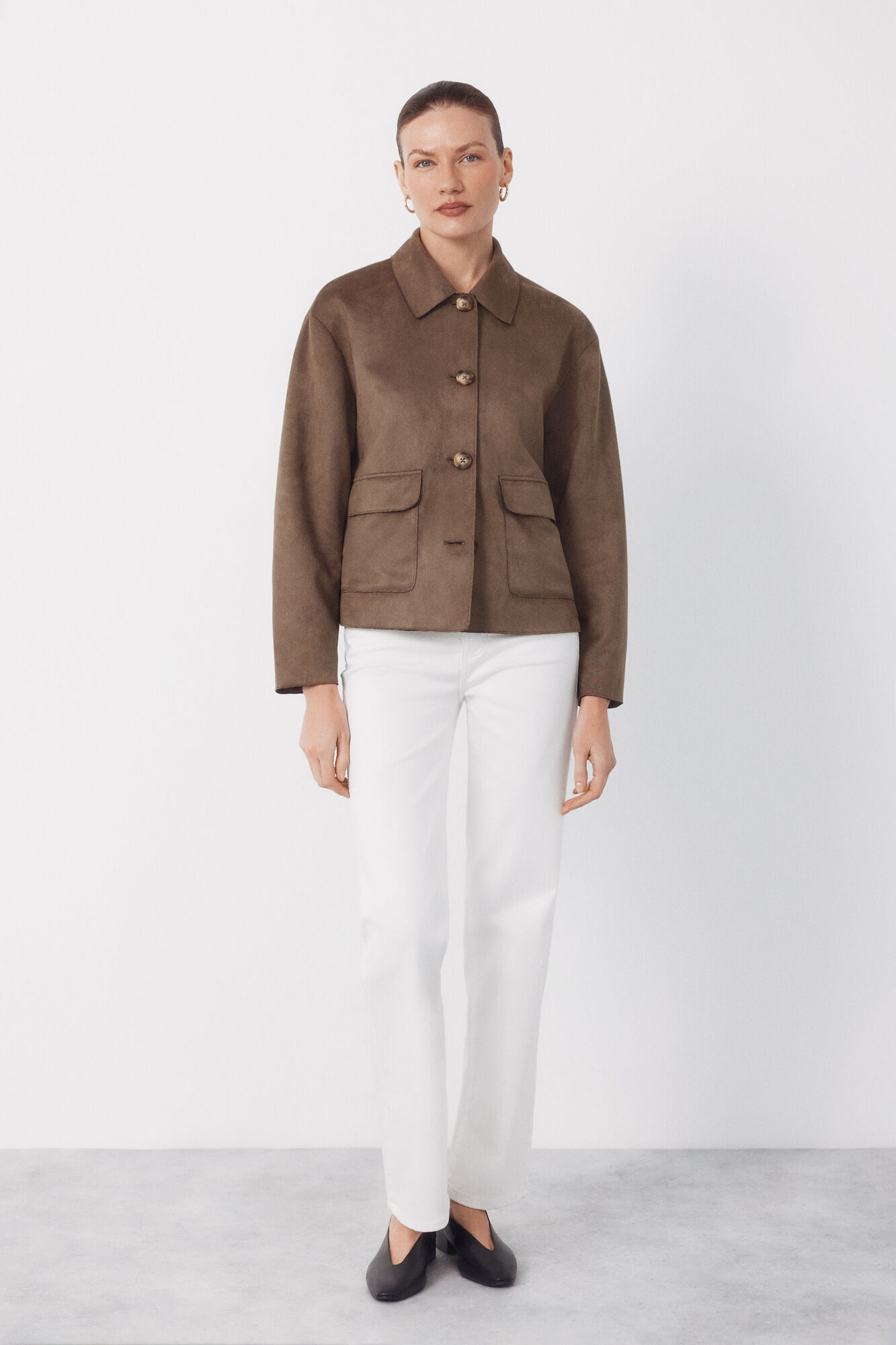 Cortefiel Suede -effect fabric jacket