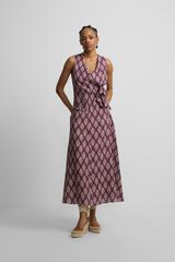 Silbon Long printed skirt Printed red